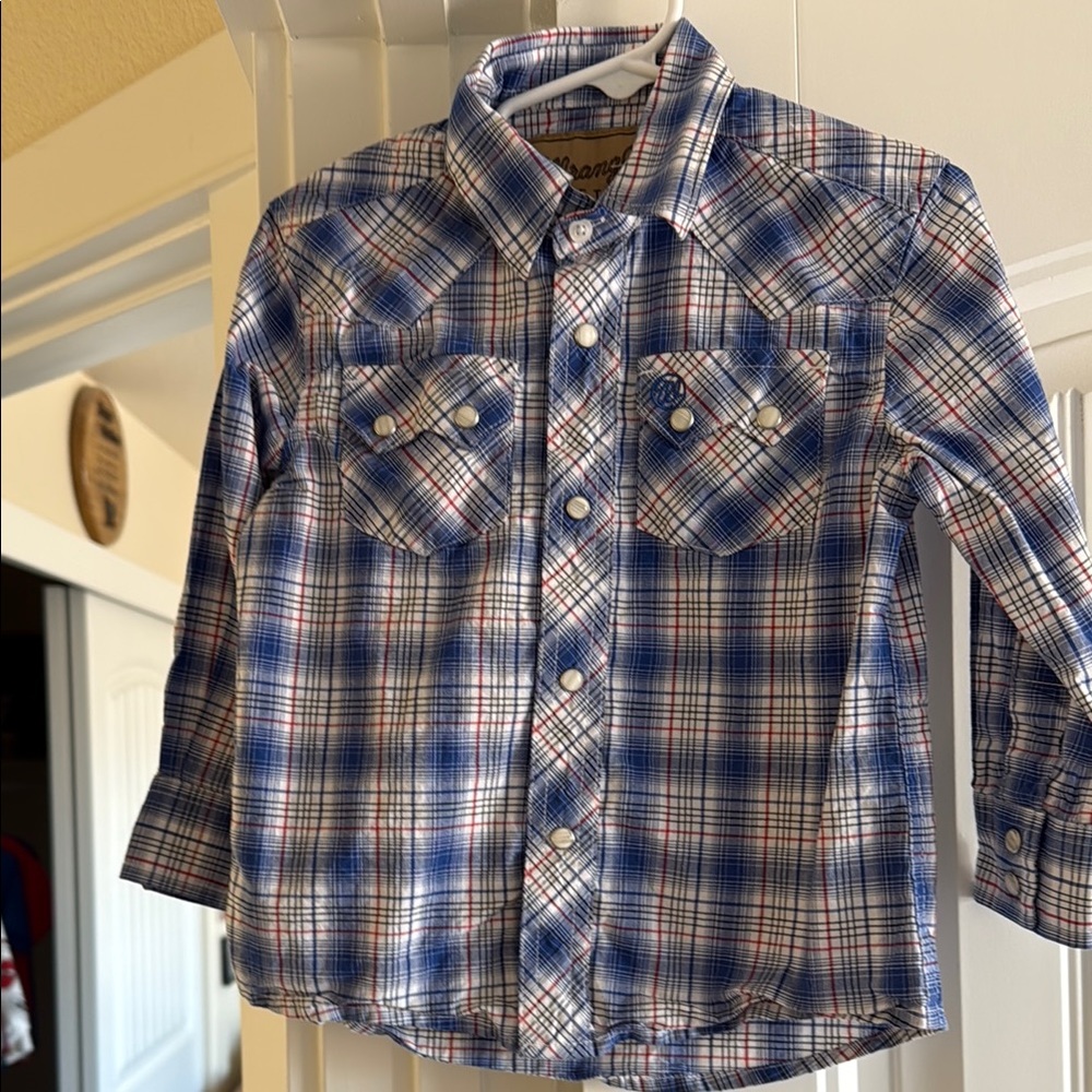 Boys wrangler pearl snap shirt